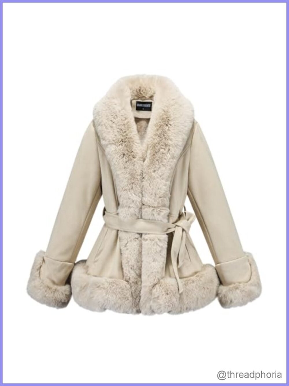 Faux Fur Collar Suede Coat Women Faux Fur Lined Winter Coat Hidden Buttons